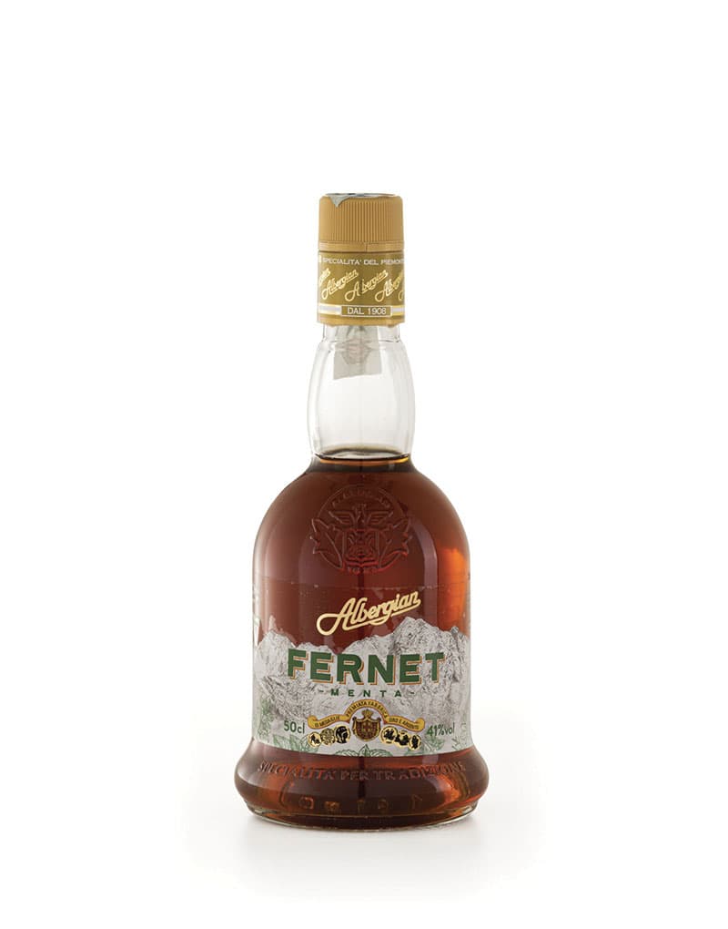Bottiglia di Fernet Menta Albergian